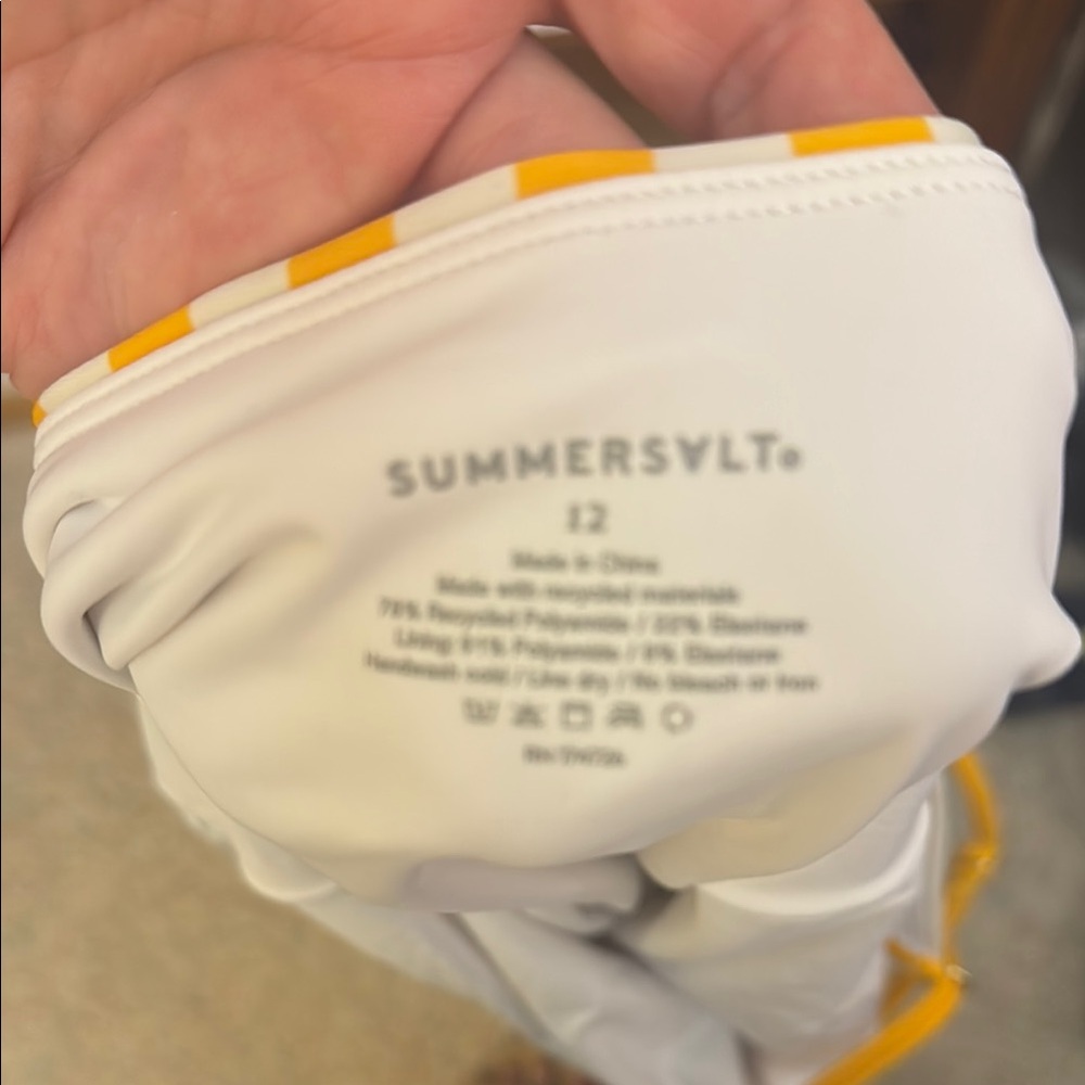 Summersalt Striped Yellow and White Swimsuit